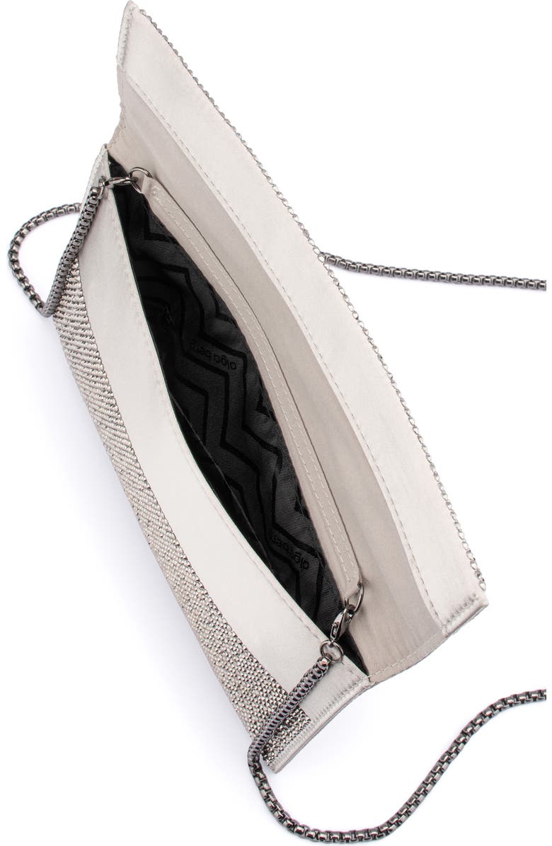 Olga Berg Cara Crystal Envelope Clutch, Alternate, color, Gunmetal