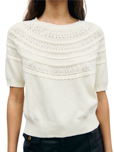 Roberte Cotton Short Sleeve Knitted Top