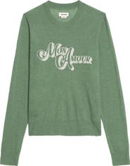 Zadig & Voltaire Miss CP Mon Amour Embellished Cashmere Graphic Sweater