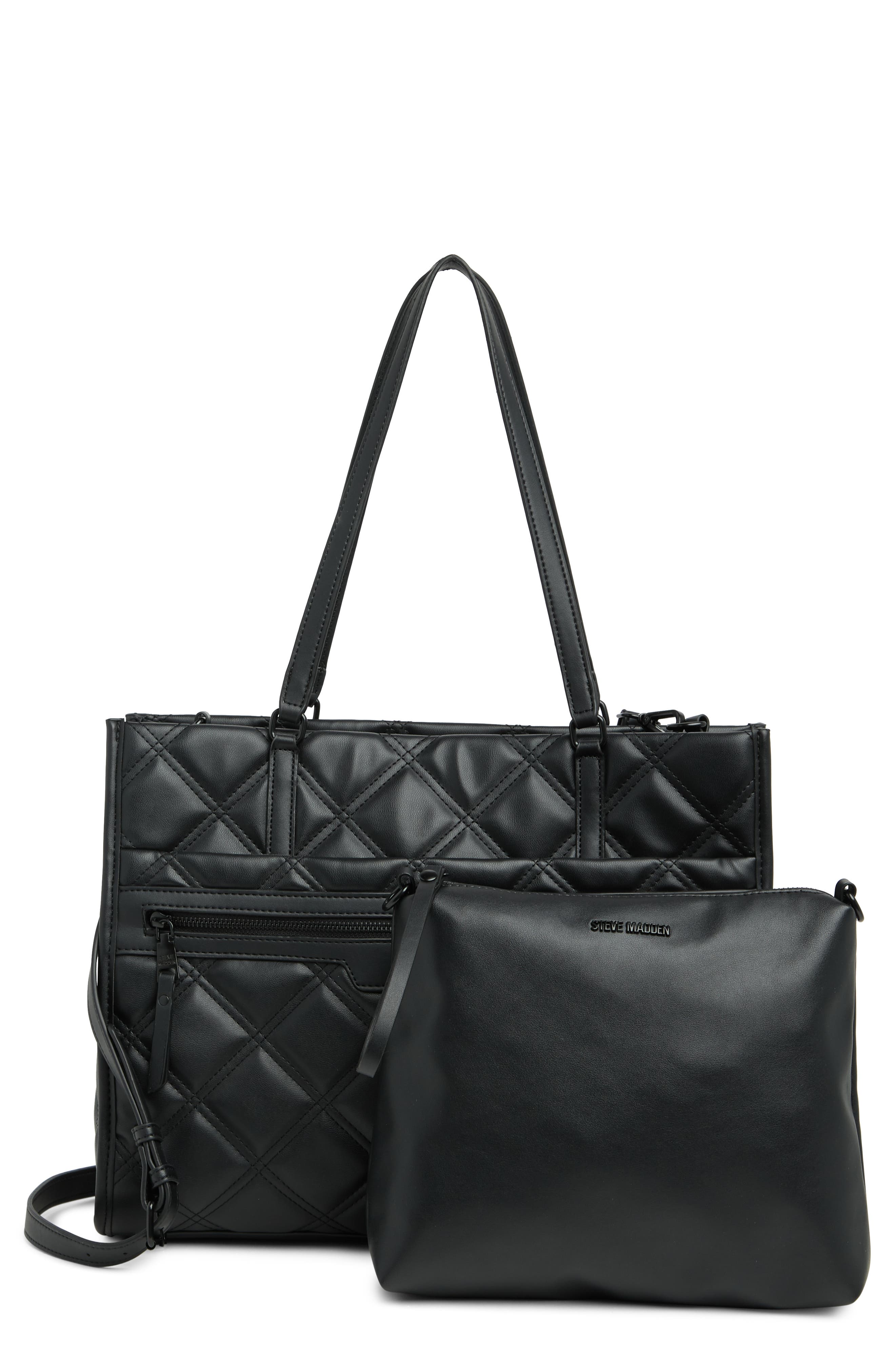 Steve Madden Bbook Boxy Tote Bag & Pouch, Main, color, 