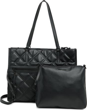 Steve Madden☆ ポーチ付き♪ ナチュラル・BOXトートバッグ Steve Madden☆ ポーチ付き♪ ナチュラル・BOXトートバッグ