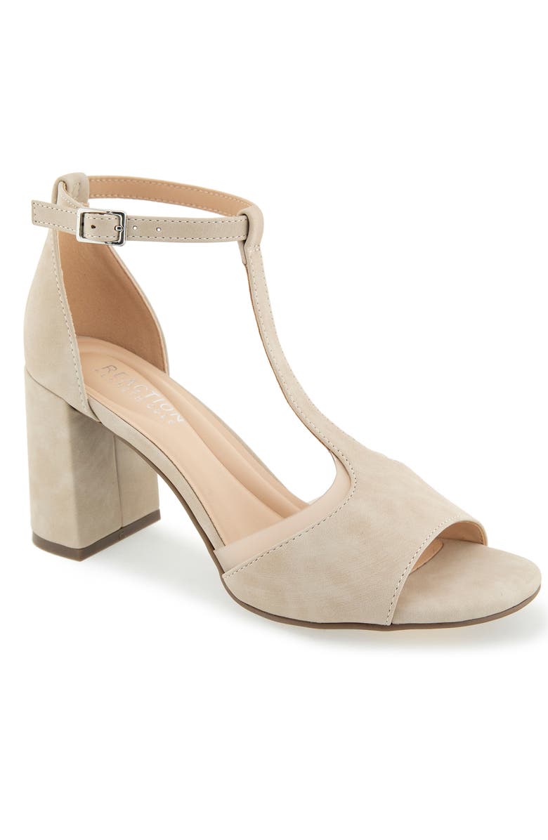 Reaction Kenneth Cole Lady T-Strap Sandal, Main, color, Light Taupe