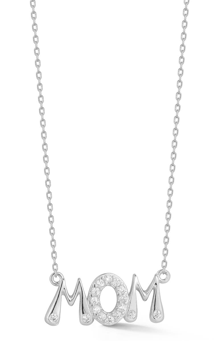 GLAZE JEWELRY Mom Pendant Necklace, Main, color, Silver