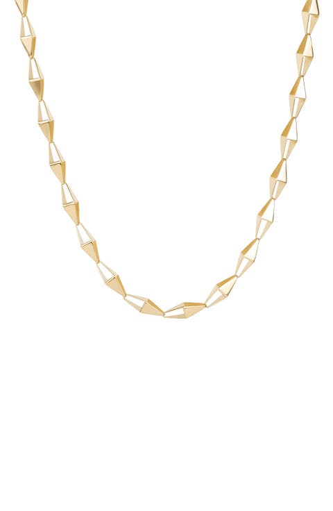 14K Gold Laser 3D Kite Chain Necklace