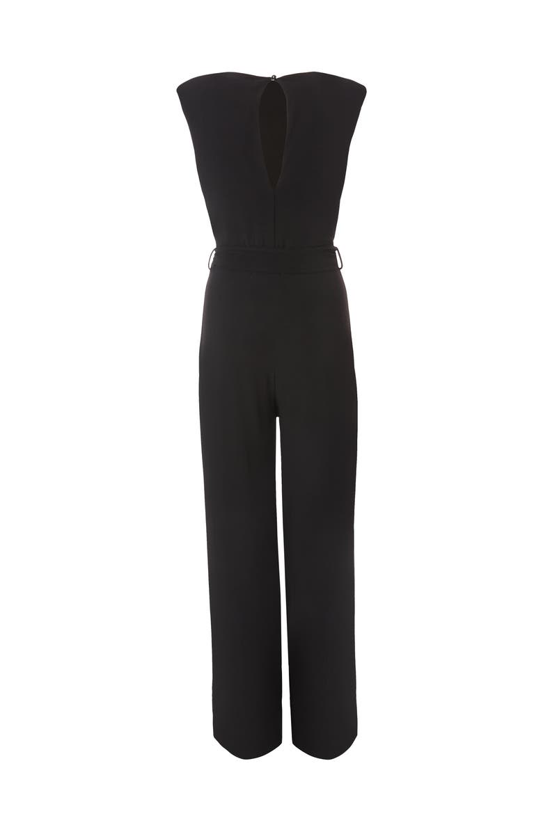 QUIZ ITY Waist Tie Jumpsuit, Alternate, color, Black