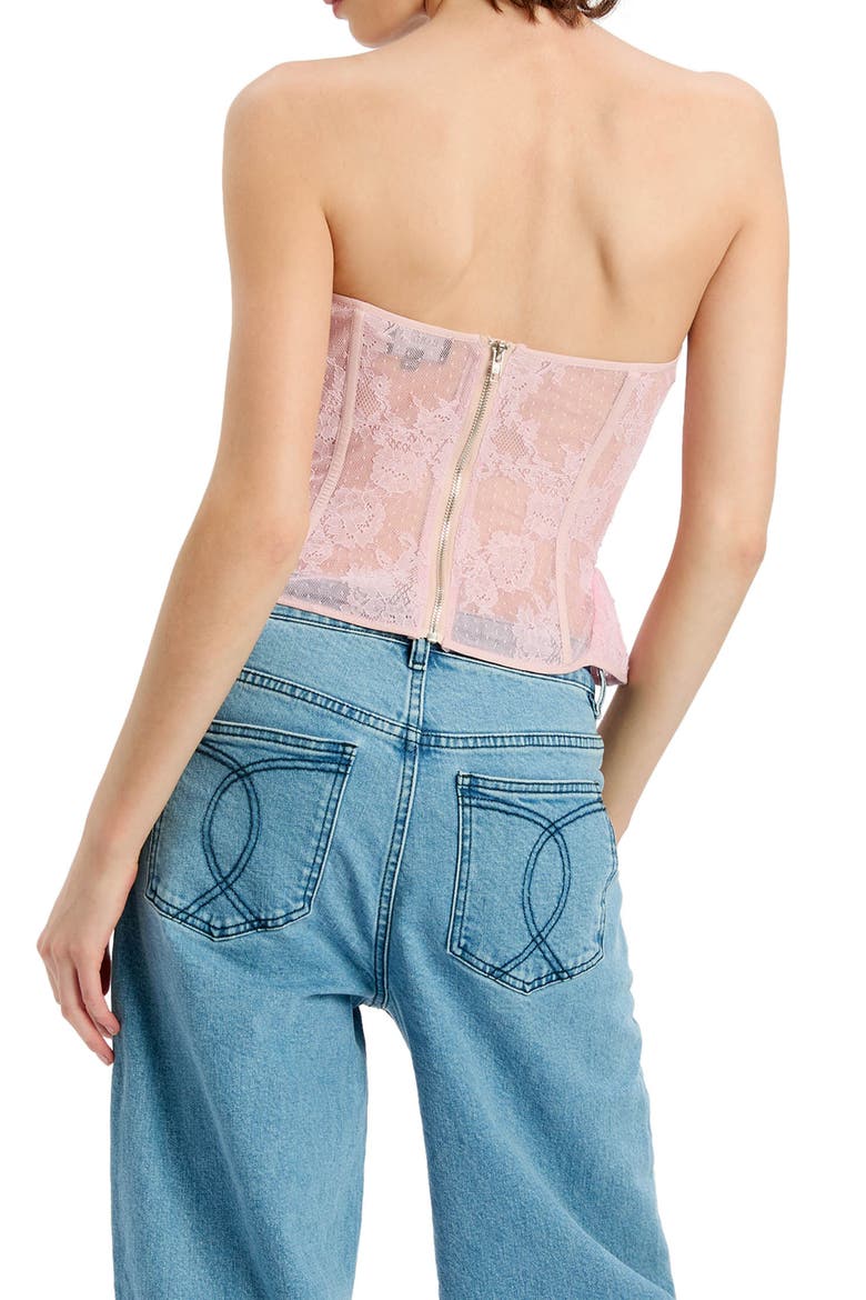 Cristo Strapless Lace Bustier, Alternate, color, LILAC