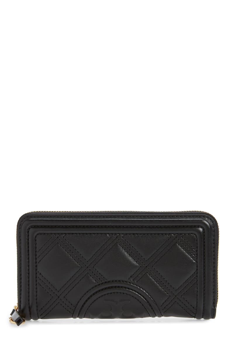 Fleming Quilted Leather Continental Wallet, Main, color, BLACK