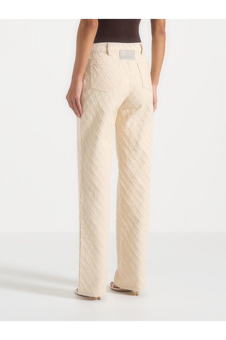 Elyssa Diamond Stitch Straight Leg Jeans, Alternate, color, Cream