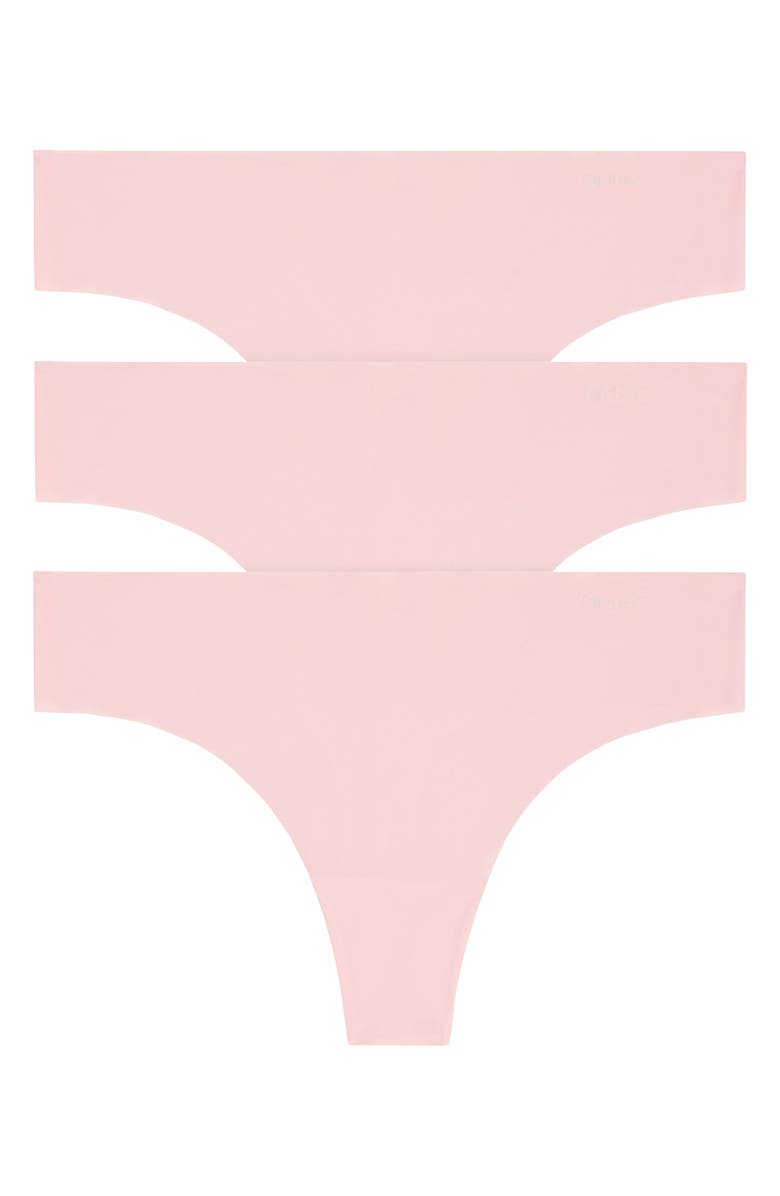 DKNY Litewear Cut Anywhere 3-Pack Thongs, Alternate, color, Pearl Cream