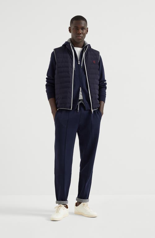 Brunello Cucinelli Trousers With Crête In Cobalt