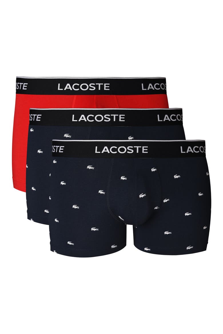 Assorted 3-Pack Stretch Cotton Trunks, Main, color, NAVY BLUE/ NAVY BLUE/ RED