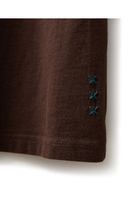 Scotch & Soda Relaxed Fit Roll Cuff Cotton Graphic T-shirt In Brown