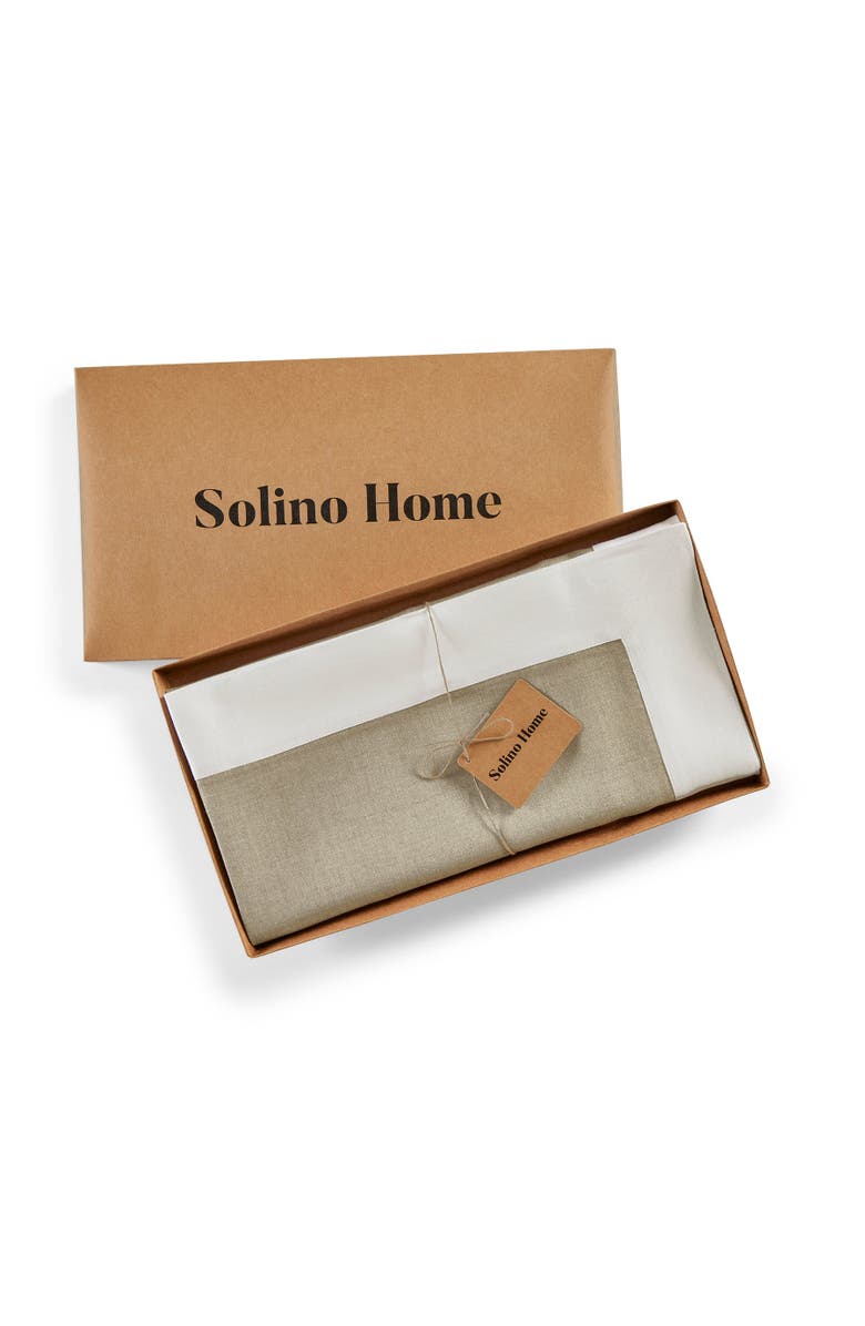 Solino Home Linen Table Throw - Contempo, 52" x 52", 52" x 52", Alternate, color, White And Natural