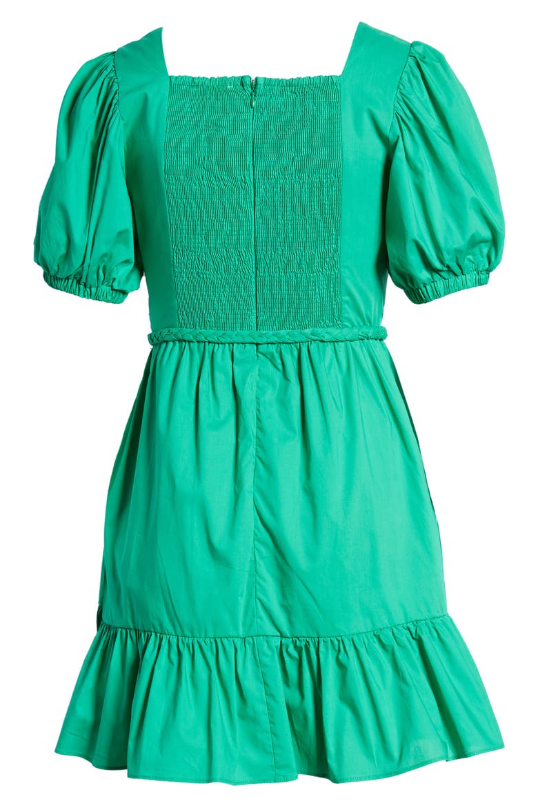 Tie Waist Minidress, Alternate, color, GREEN