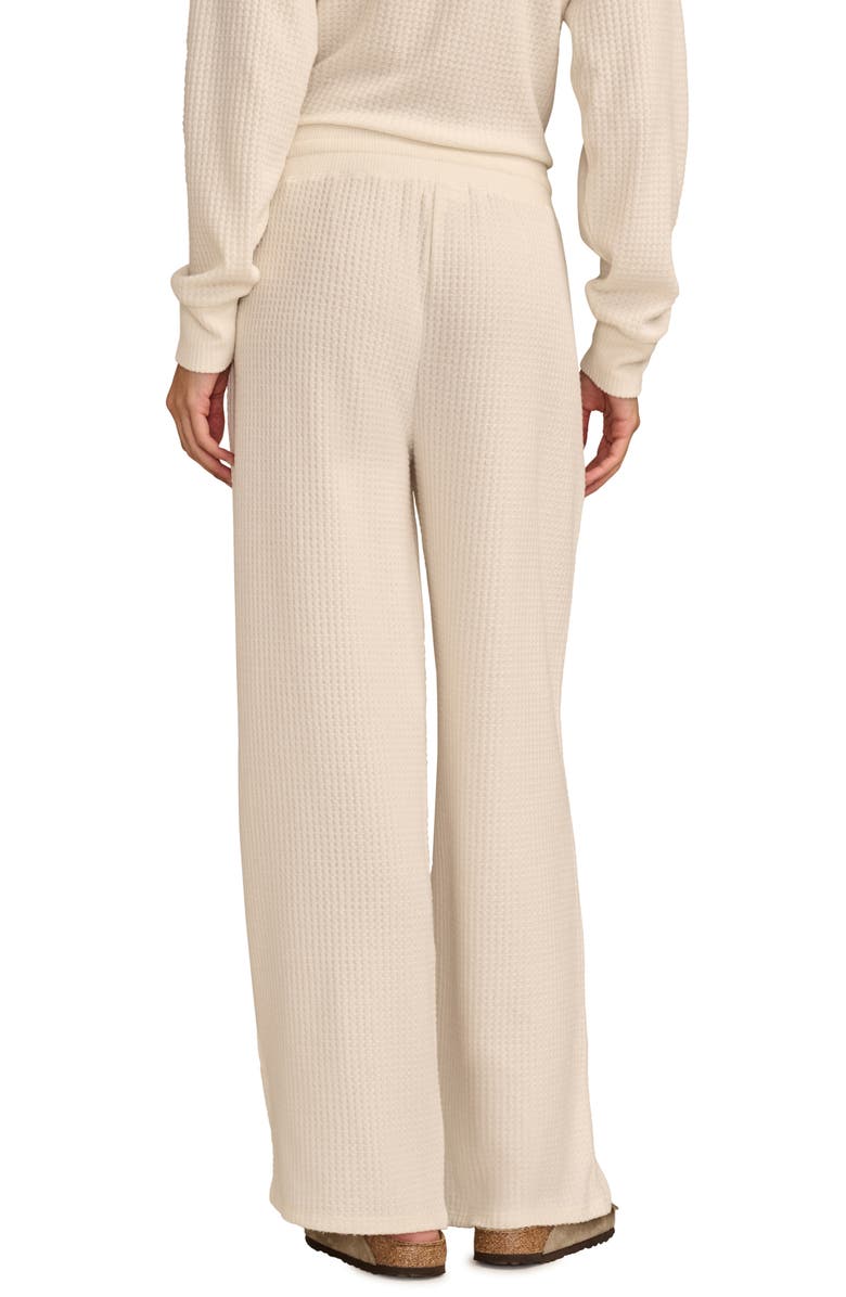 Lucky Brand Cloud Waffle Wide Leg Pants, Alternate, color, Whisper White