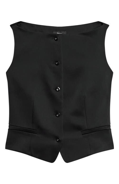Theory Boat Neck Satin Vest In Black