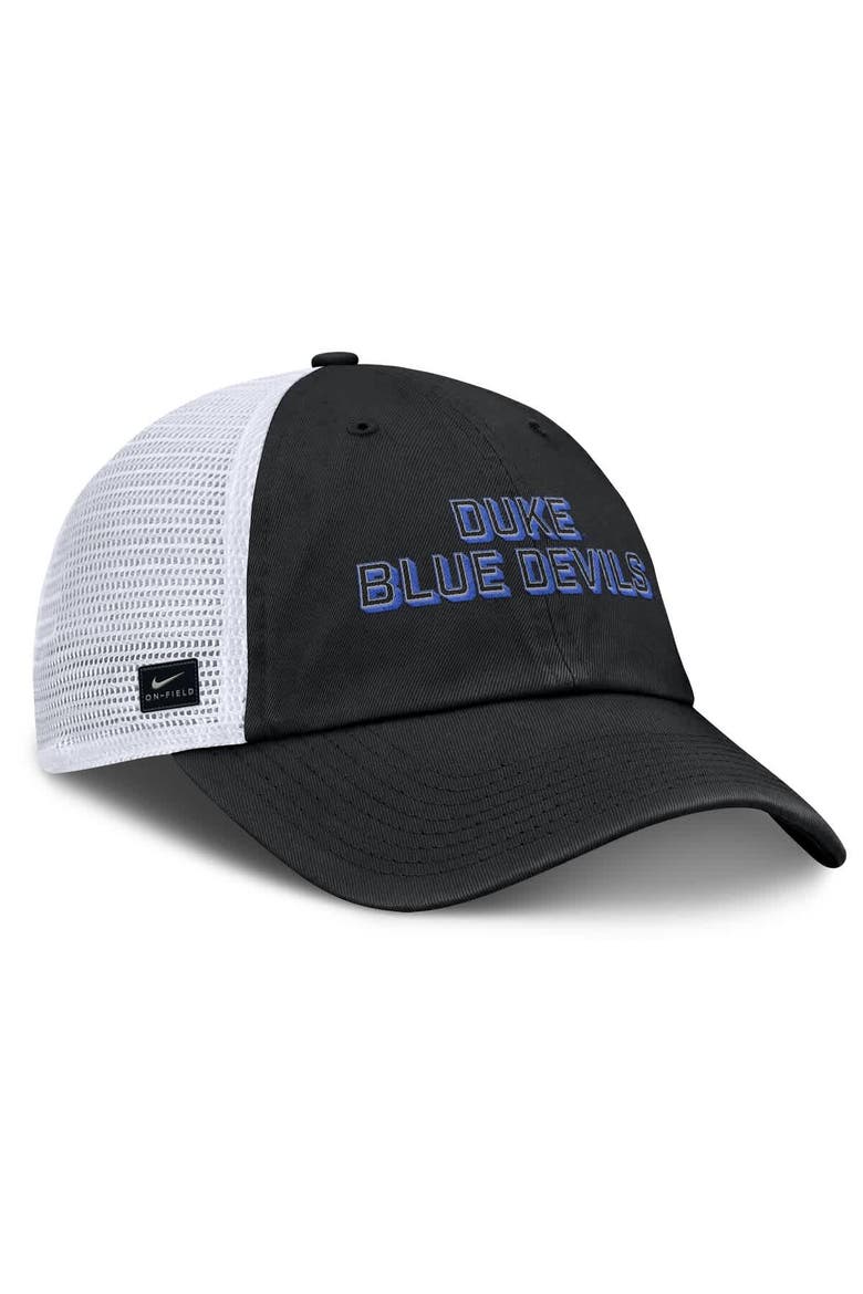 Men's Nike Black Duke Blue Devils 2025 Gameday On-Field Club Adjustable Trucker Hat, Alternate, color, Black
