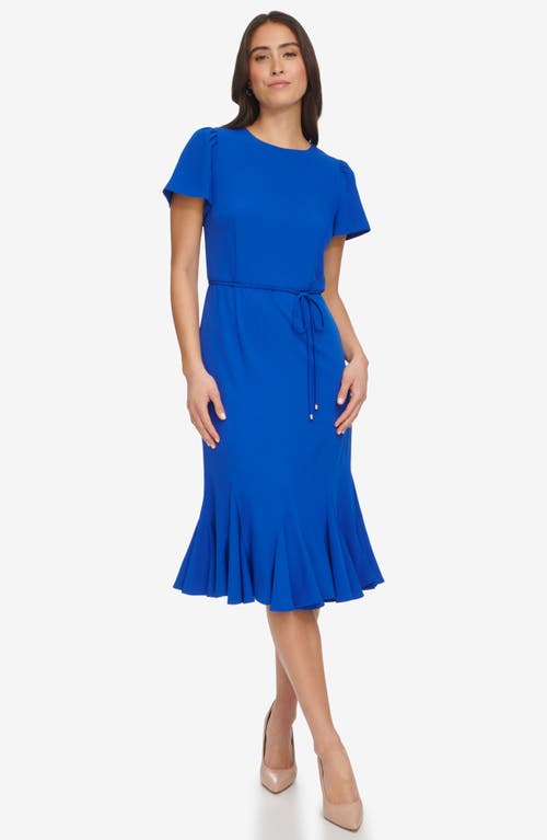 Tommy Hilfiger Women's Crepe Trumpet-skirt Midi Dress In Mjrelle Blue