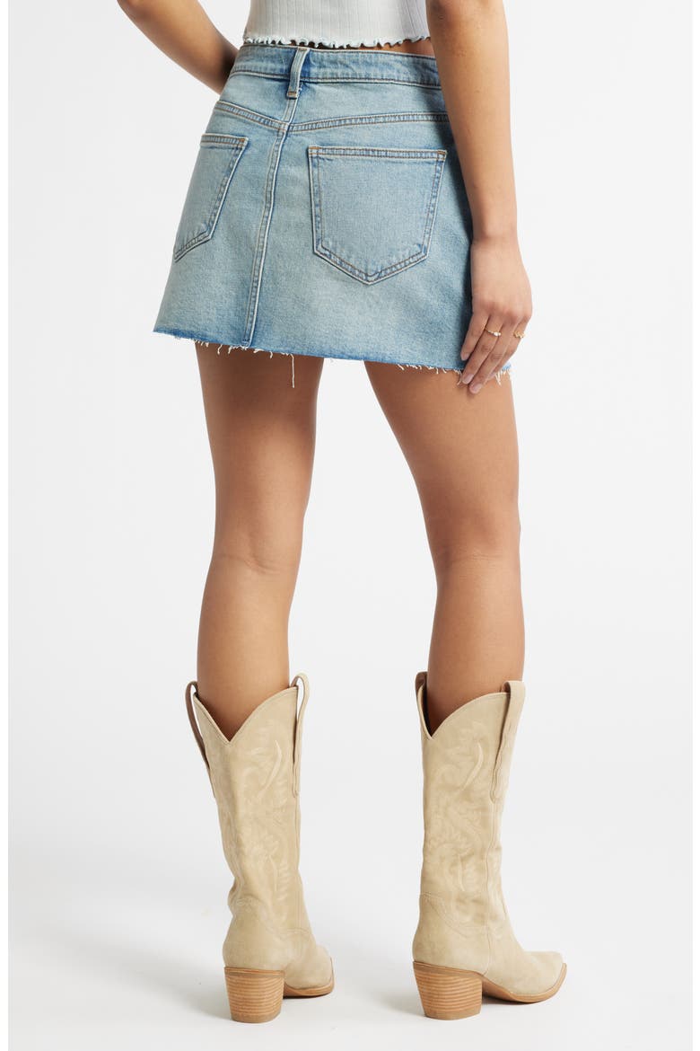 Mid Rise Denim Miniskirt, Alternate, color, BRADLEY LT BLUE WASH