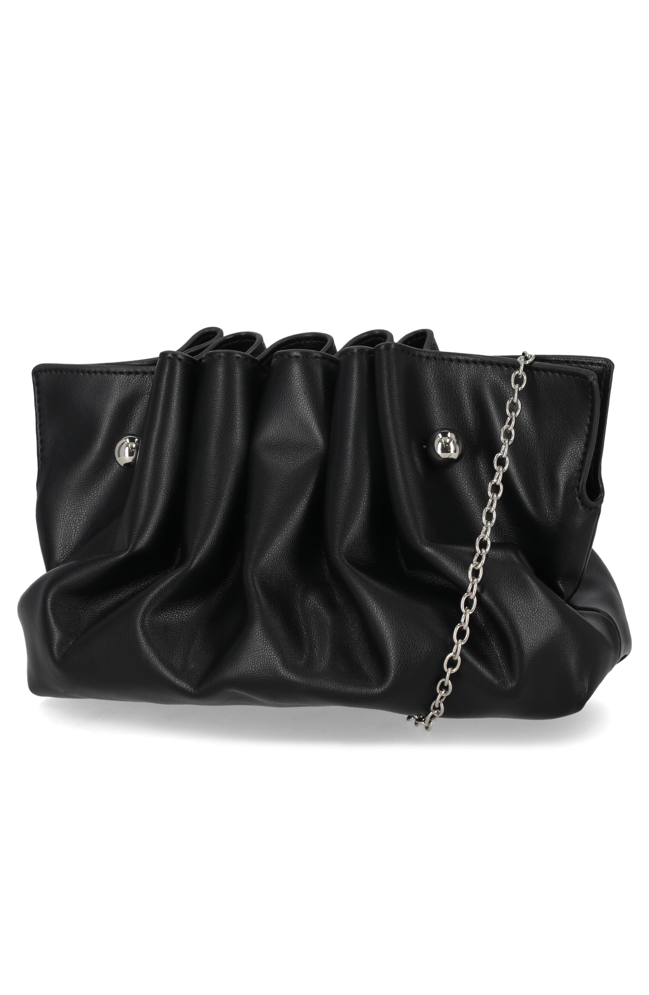 Jessica McClintock Shaye Pleated Clutch, Alternate, color, Black