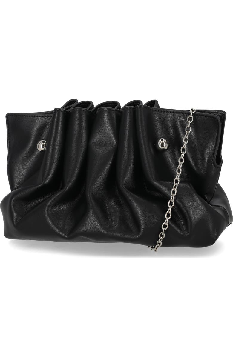 Jessica McClintock Shaye Pleated Clutch, Alternate, color, Black