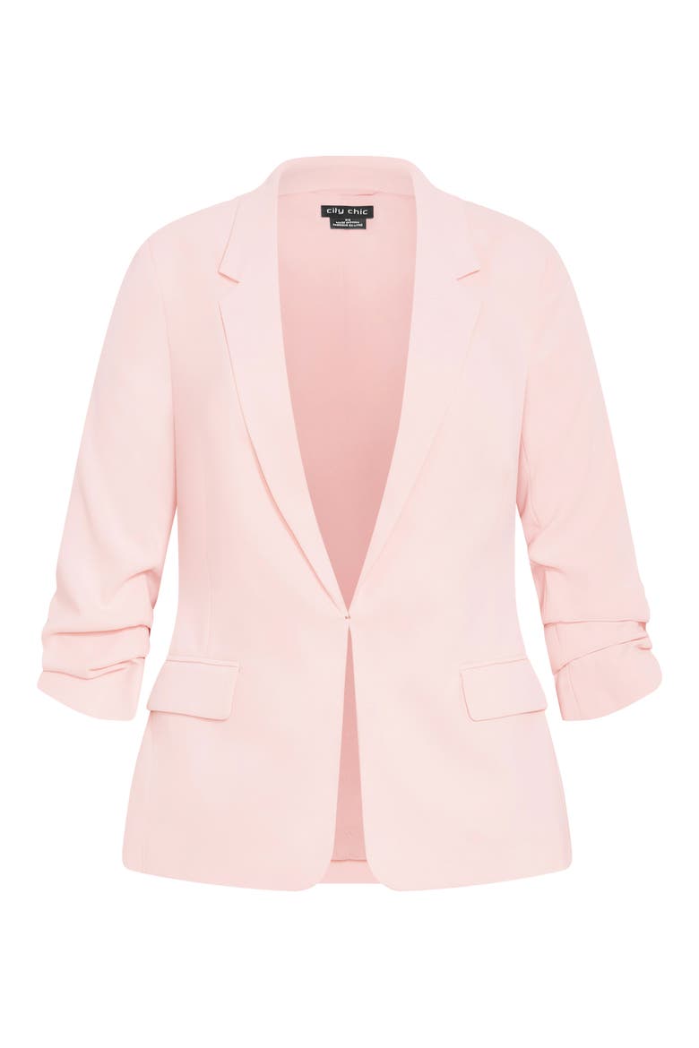 Abbie Ruched Sleeve Blazer, Alternate, color, HEAVENLY PINK
