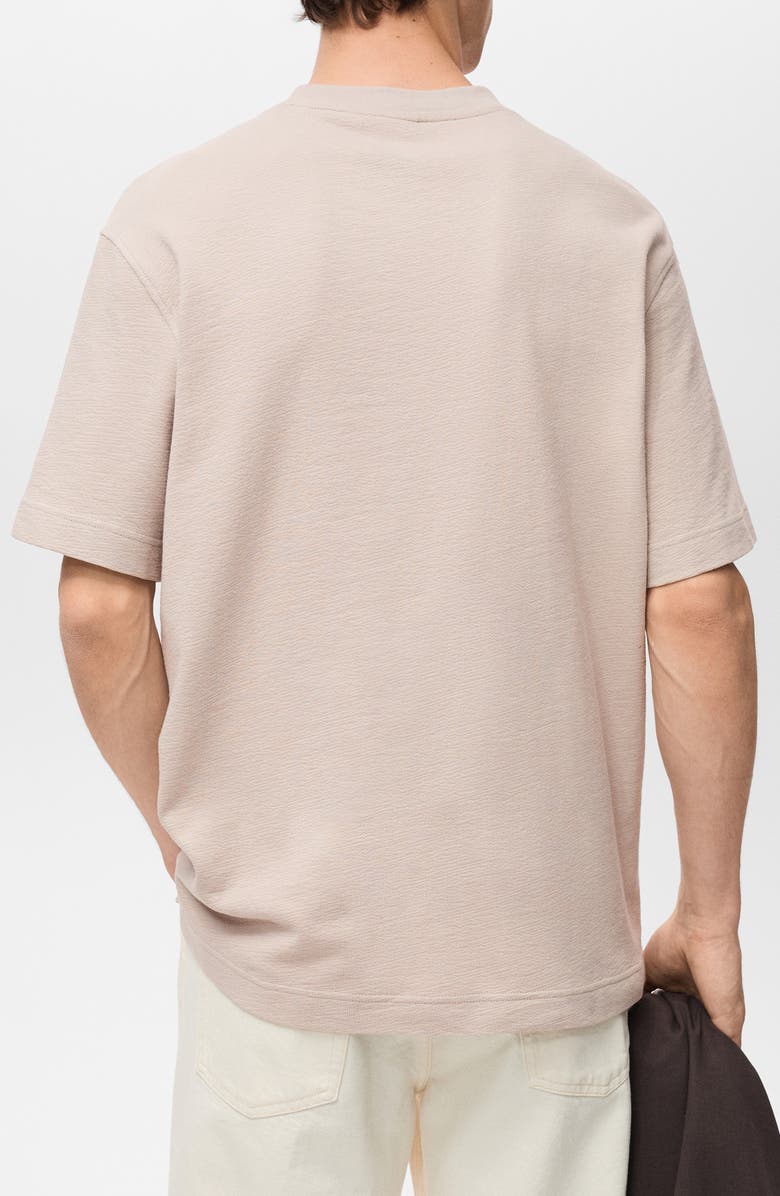MANGO Structured Relaxed Cotton T-Shirt, Alternate, color, Beige