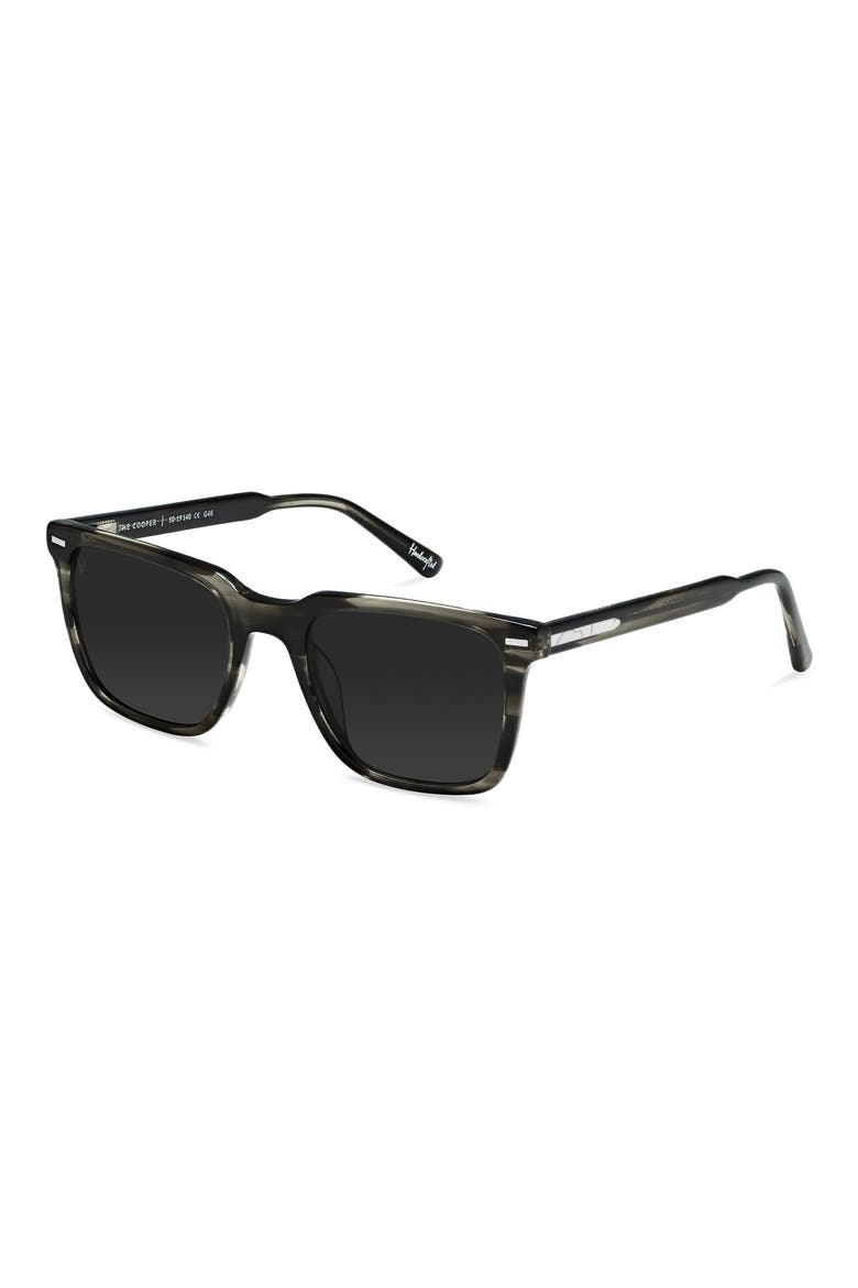 Cooper 50mm Polarized Rectangle Sunglasses, Alternate, color, BLACK SMOKE
