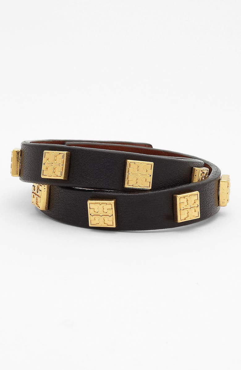 Tory Burch Logo Double Wrap Bracelet, Main, color,