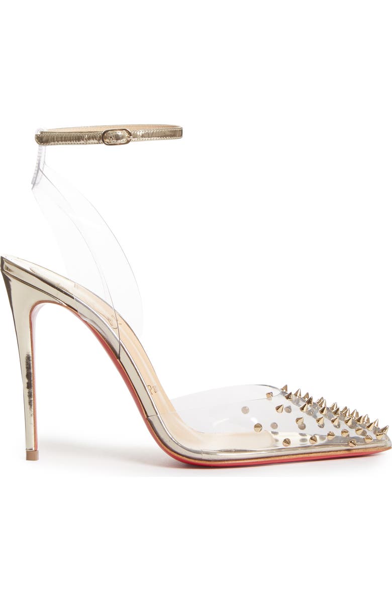 Christian Louboutin Spikoo Clear Ankle Strap Pump, Alternate, color,