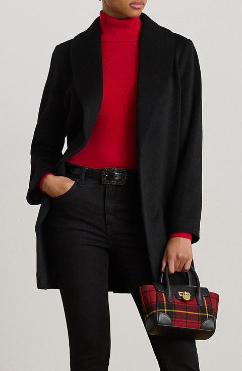 Wool Blend Wrap Coat