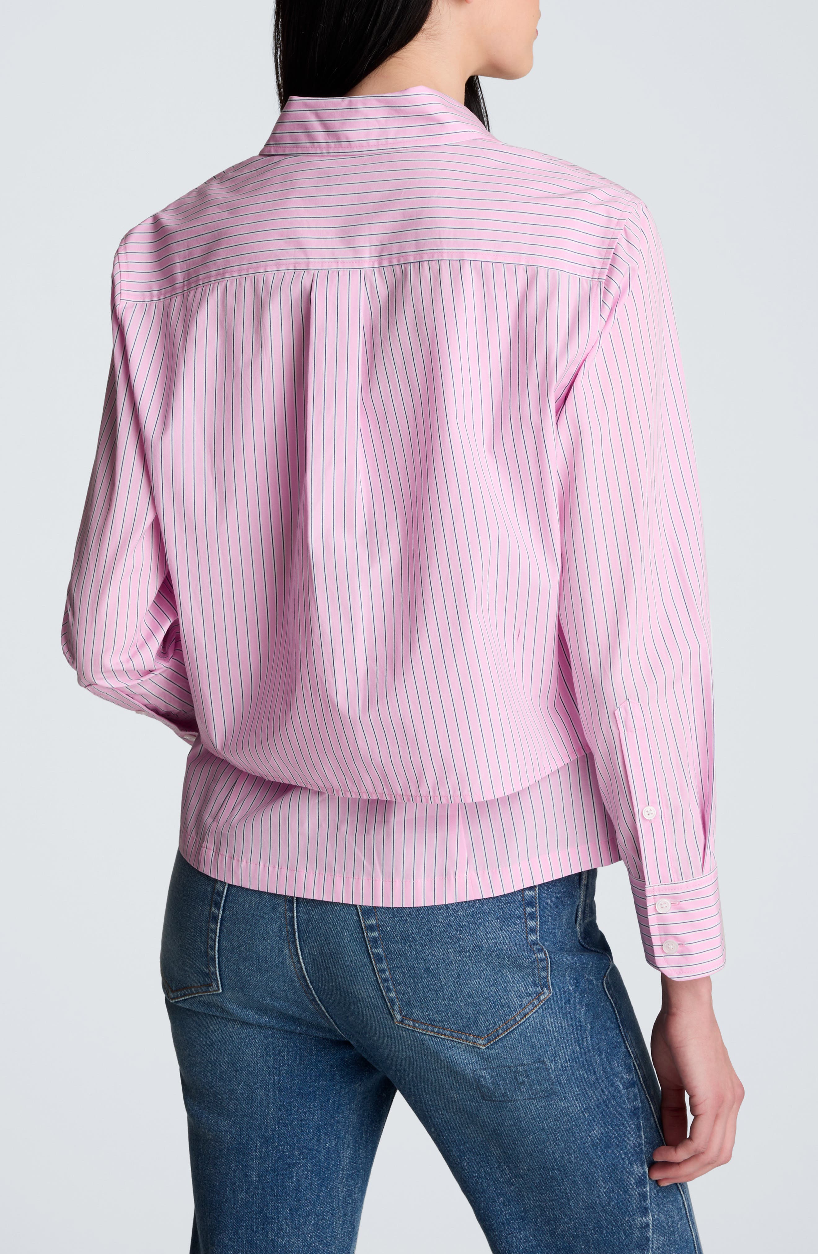 Button-Up Stripe Crop Shirt - image 2