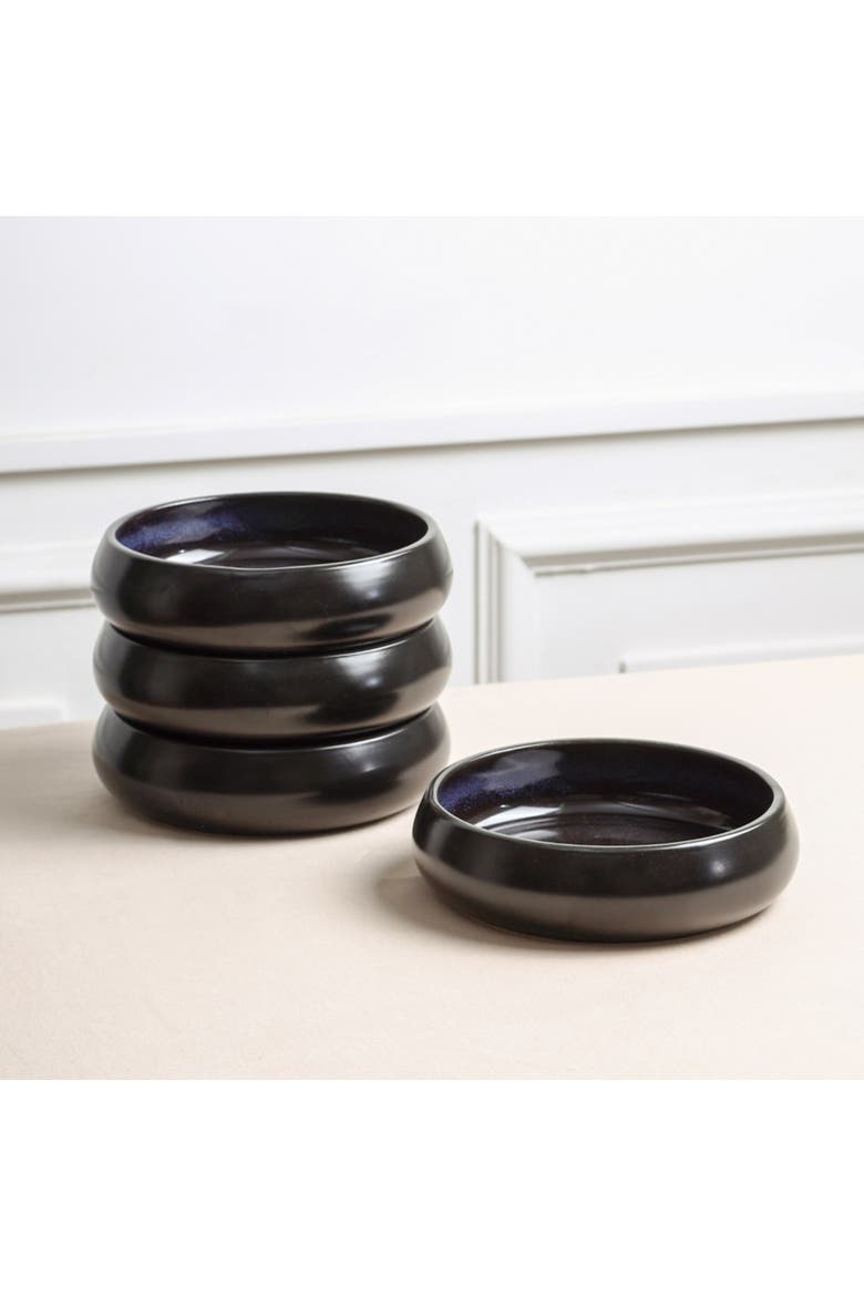 Lagoon Stoneware 24-Piece Dinnerware Set, Alternate, color, Black