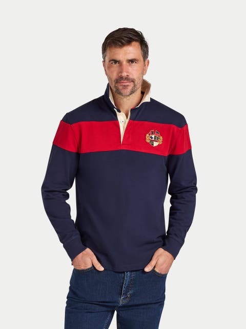 Long Sleeve Chest Panel Rugby Shirt