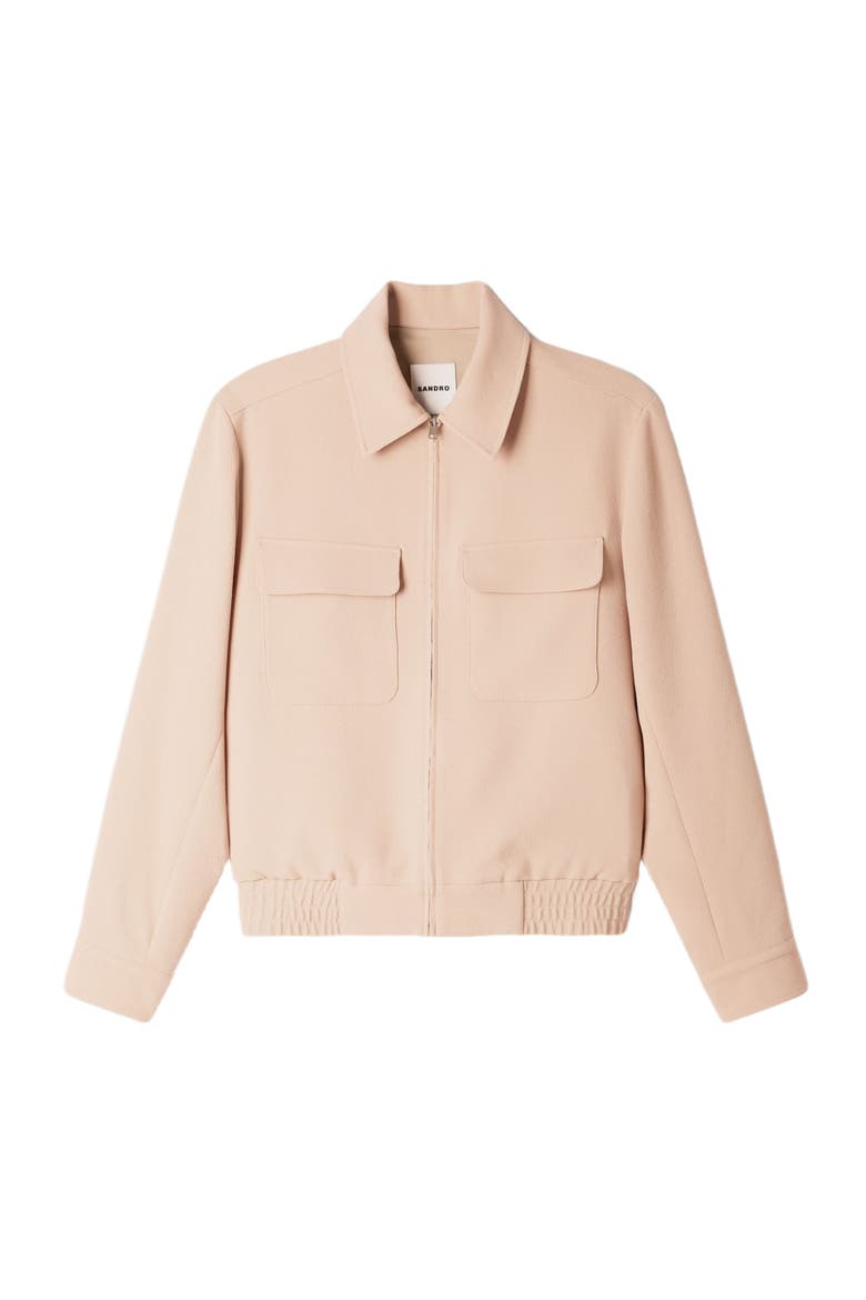 Waffle-effect zip-up jacket, Alternate, color, Cappucino