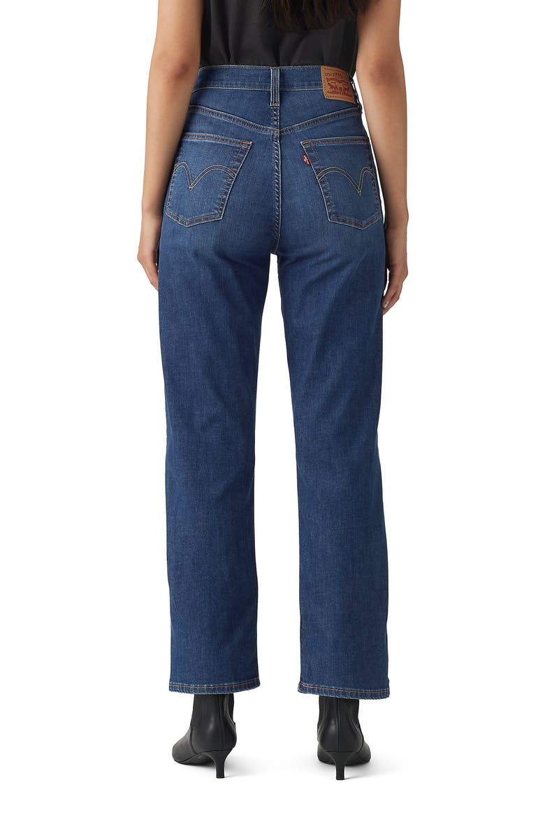 Ribcage High Waist Ankle Straight Leg Jeans, Alternate, color, COOL AGENDA