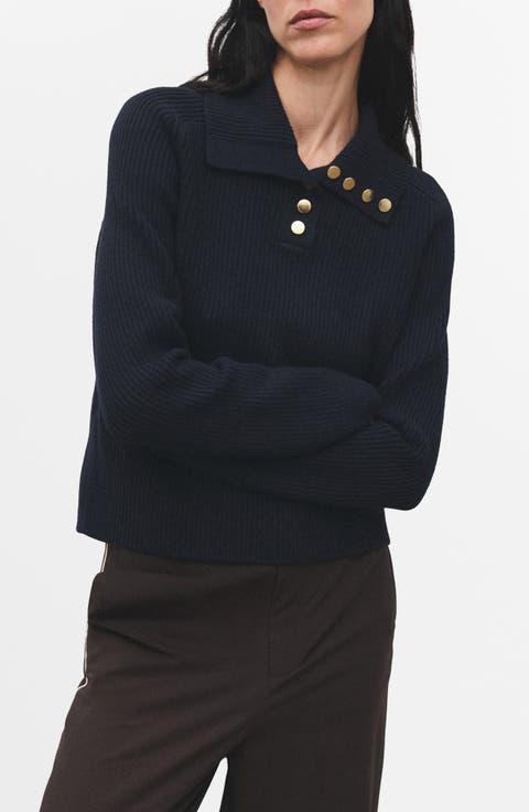 Ribbed Polo Sweater (Plus)