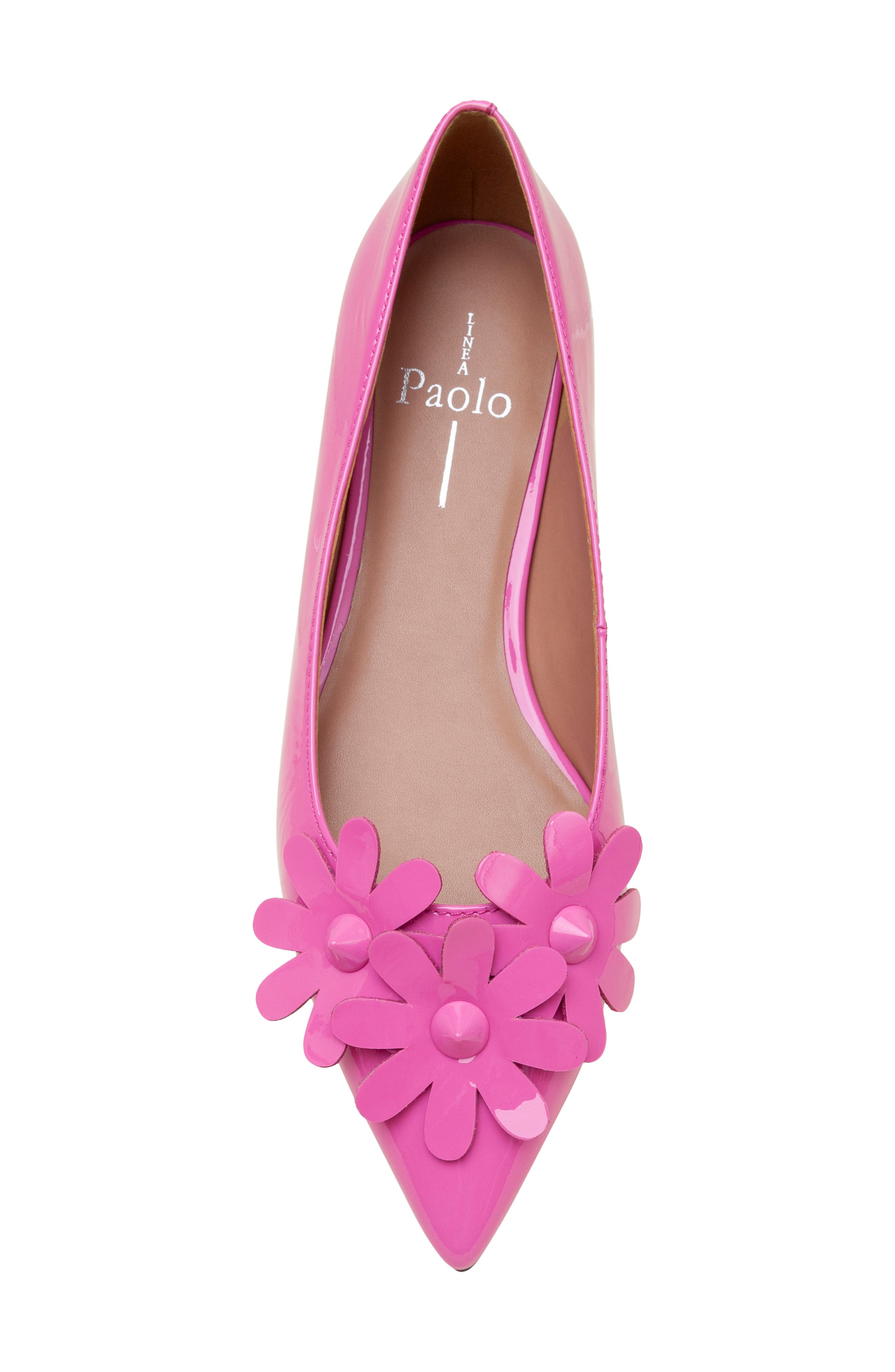 Linea Paolo Narcisus Pointed Toe Flat, Alternate, color, Magenta Patent