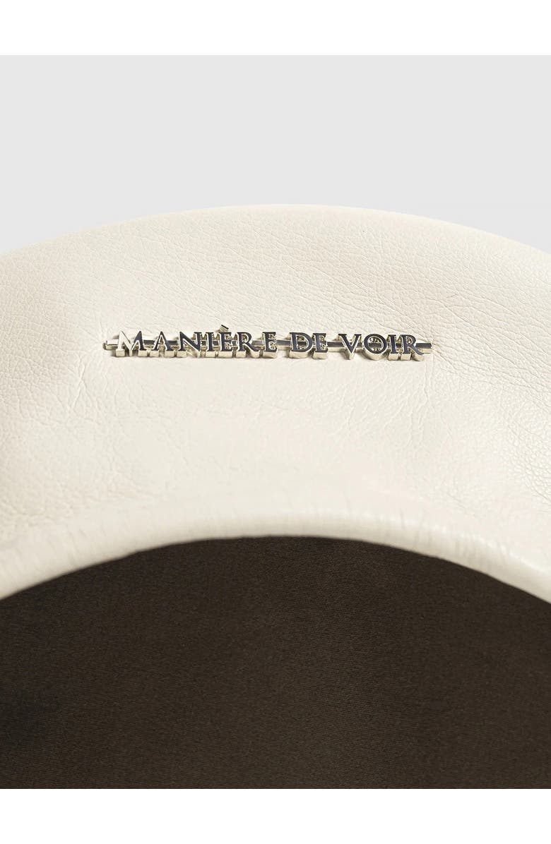Manière De Voir Anya Leather Beret, Alternate, color, Beige