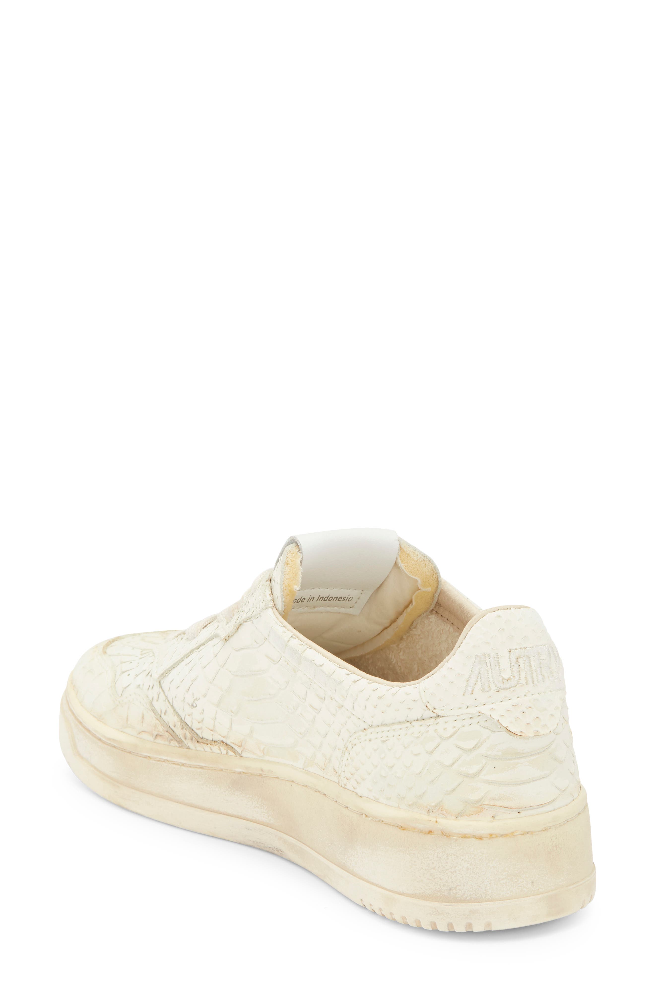 Retro Low Sneaker, Alternate, color, PYTHONED/ CALF WHT/ WWHITE