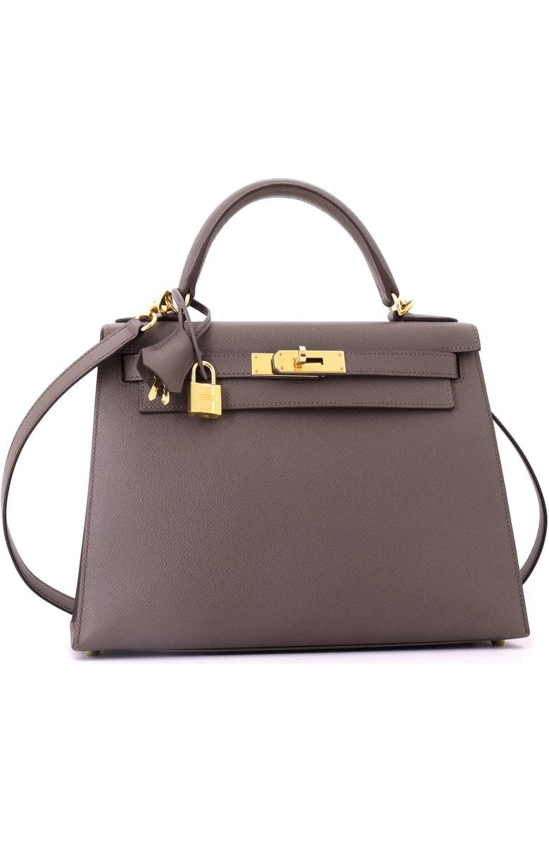 Pre-Owned Hermes Kelly Handbag Grey Epsom with Gold Hardware 28, Alternate, color, Etain