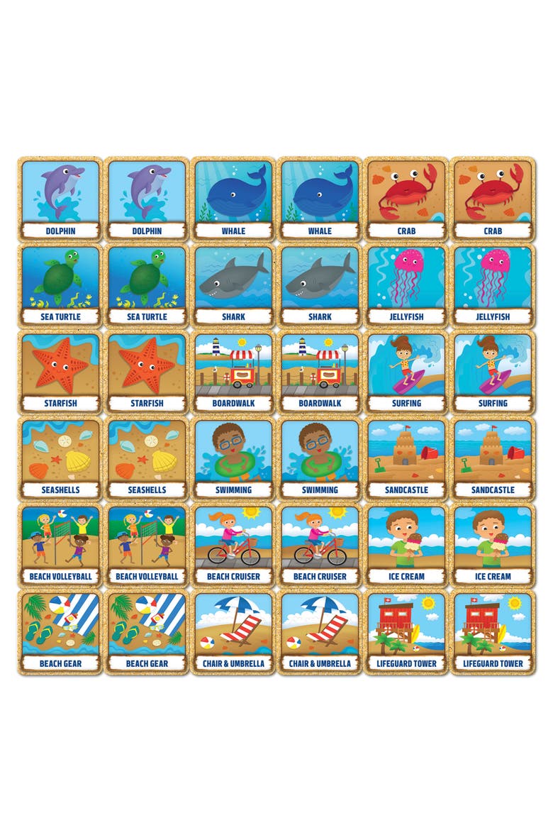 Beach Life Matching Game, Alternate, color, Multicolor