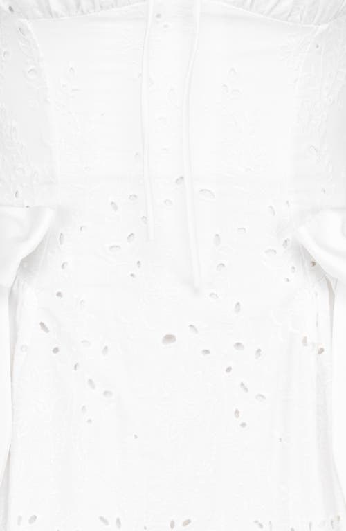 House Of Cb Giglio Eyelet Minidress In White