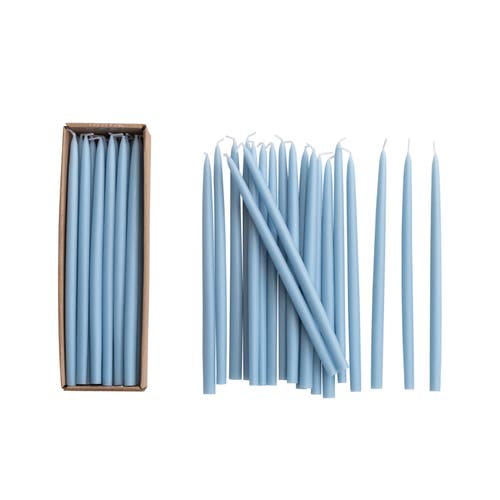 Storied Home 24-piece Unscented Thin Taper Candles In Blue