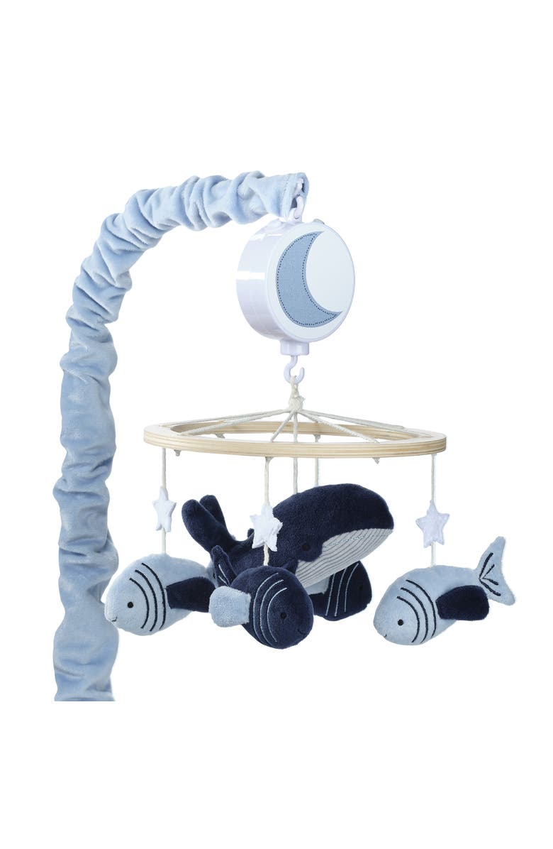Lambs & Ivy Bubbles & Squirt Whale/Fish Musical Baby Crib Mobile Soother Toy, Main, color, Blue