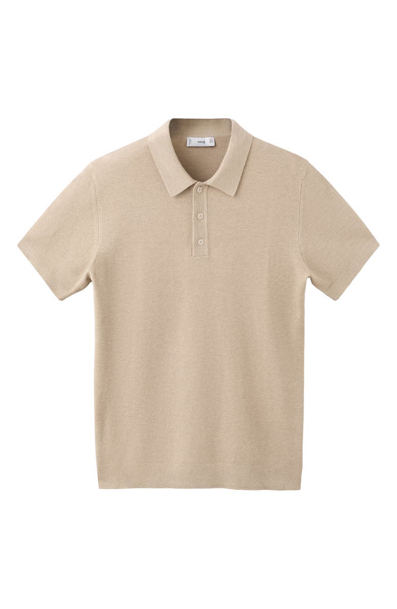 MANGO Fine Knit Polo, Alternate, color, Beige