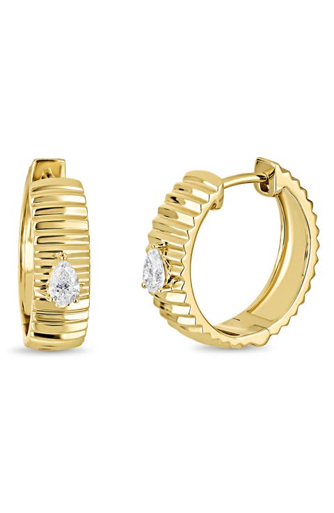 18K Gold Cleo Diamond Hoop Earrings, 5mm (Online Trunk Show)
