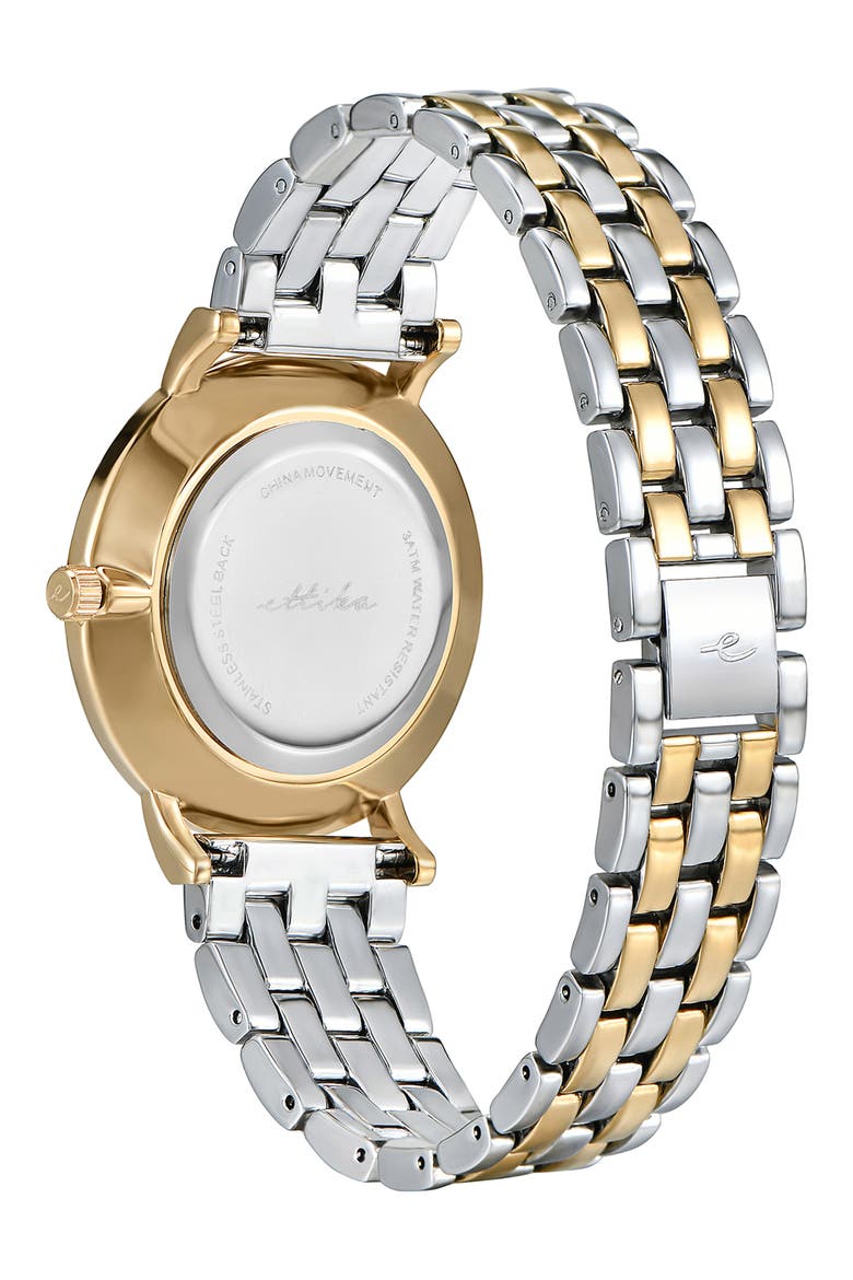 Classic Round Dial Two-Tone Bracelet Watch, Alternate, color, BONE AND MIXED METAL