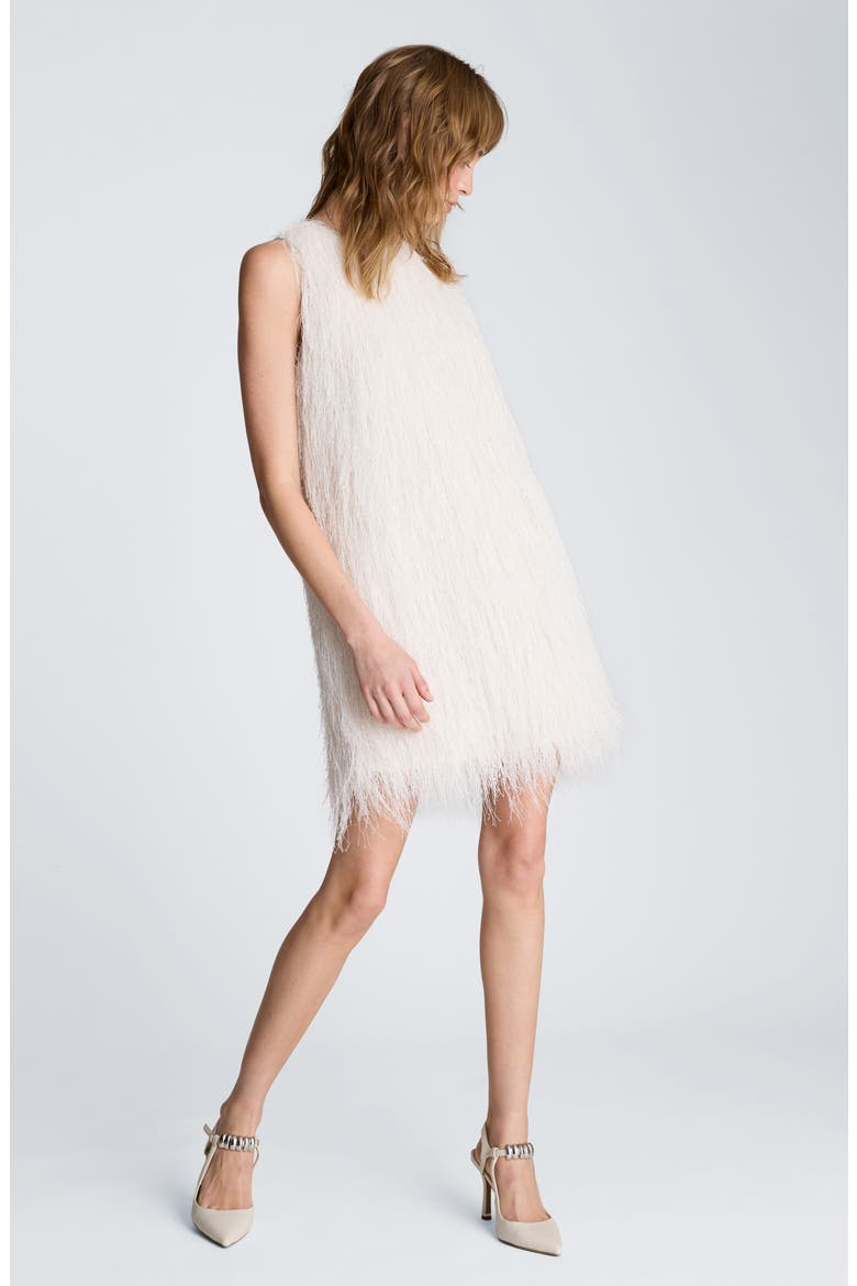 Sleeveless Fringe Minidress, Alternate, color, OYSTER