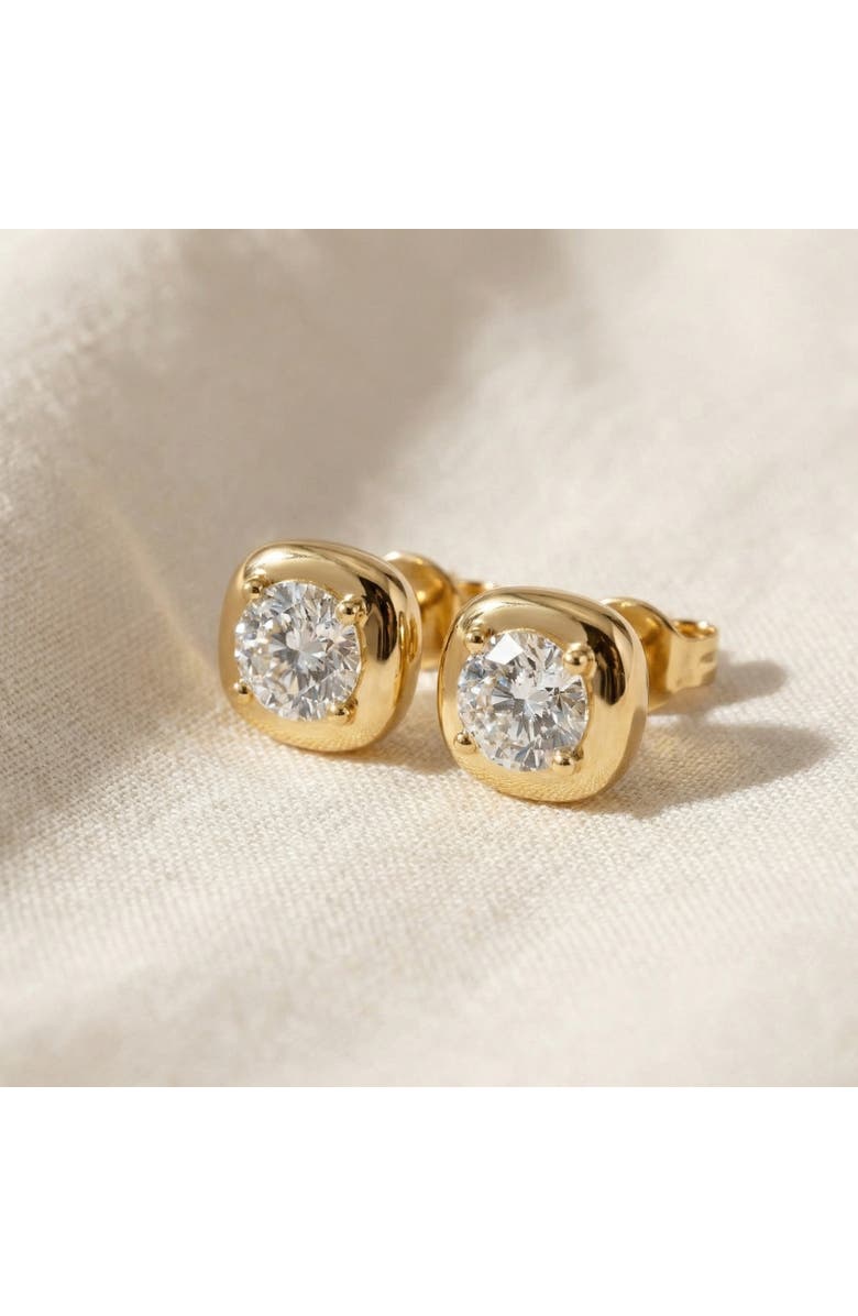 Bliss Diamond 3Ct Cori Diamond Cushion Button Studs 14k Gold Earrings Lab Grown FG/VS, Alternate, color, 14K White Gold